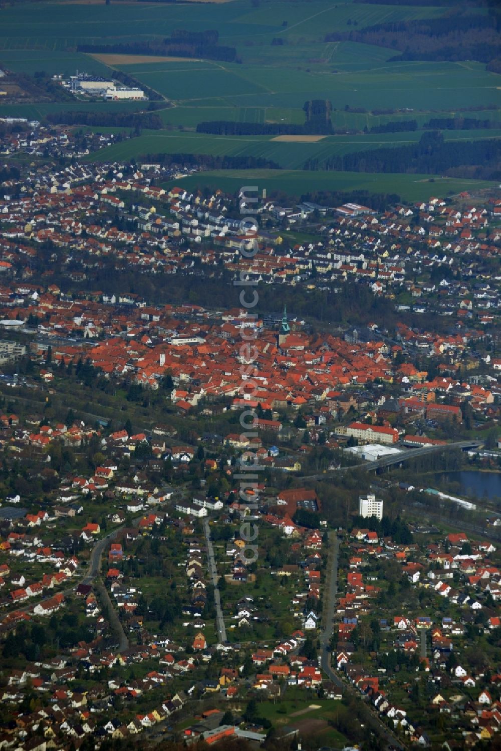 Aerial photograph Osterode am Harz - The City center and downtown Osterode am Harz in Saxony-Anhalt