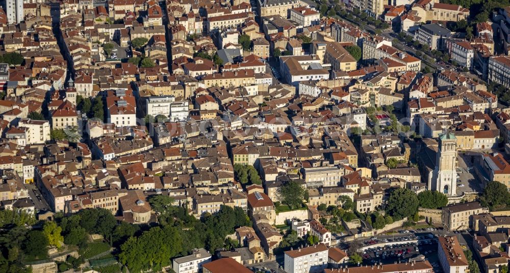 Aerial image Valence - City center and downtown in Valence in France