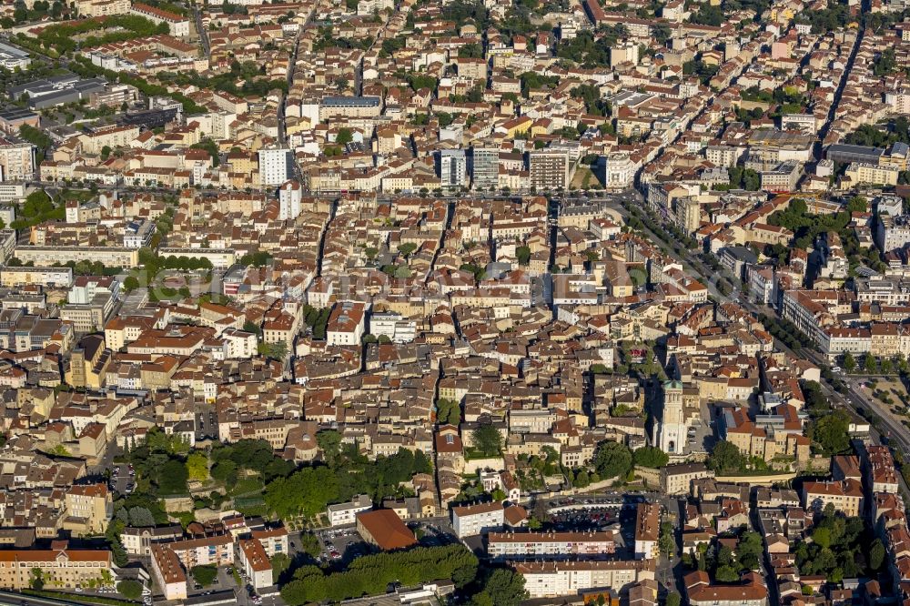 Aerial photograph Valence - City center and downtown in Valence in France