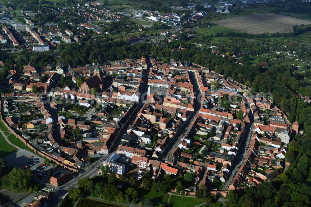 Wittstock/Dosse from above - City center downtown in Wittstock / Dosse in Brandenburg