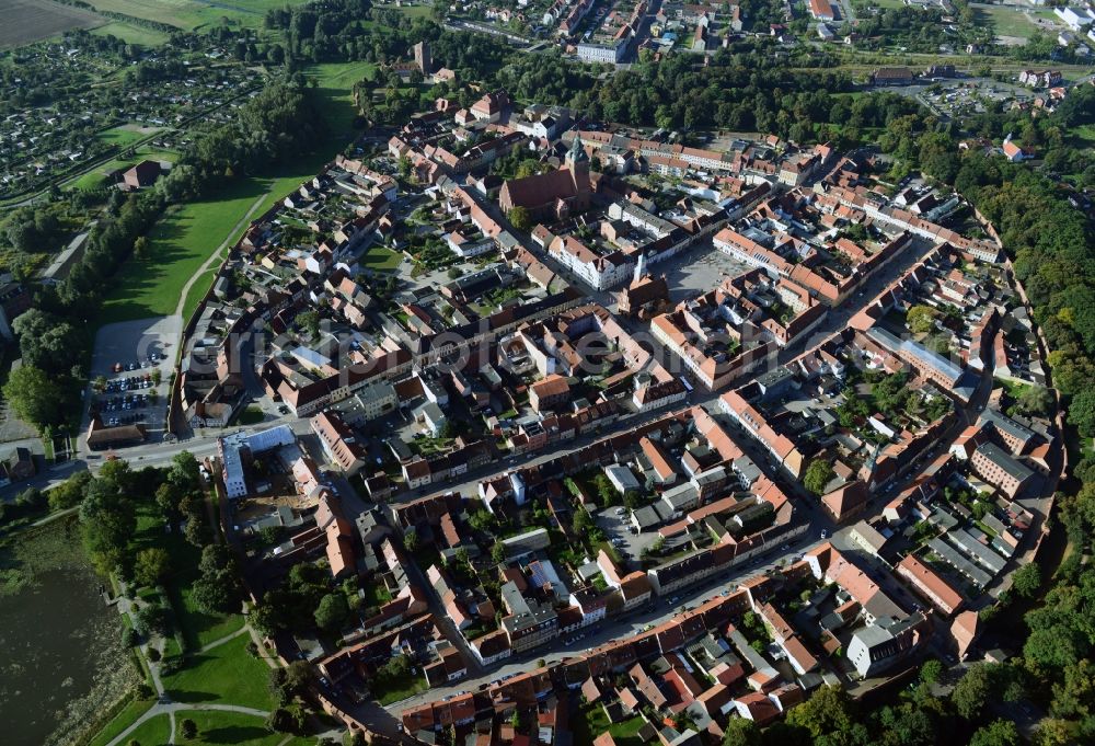 Wittstock/Dosse from the bird's eye view: City center downtown in Wittstock / Dosse in Brandenburg