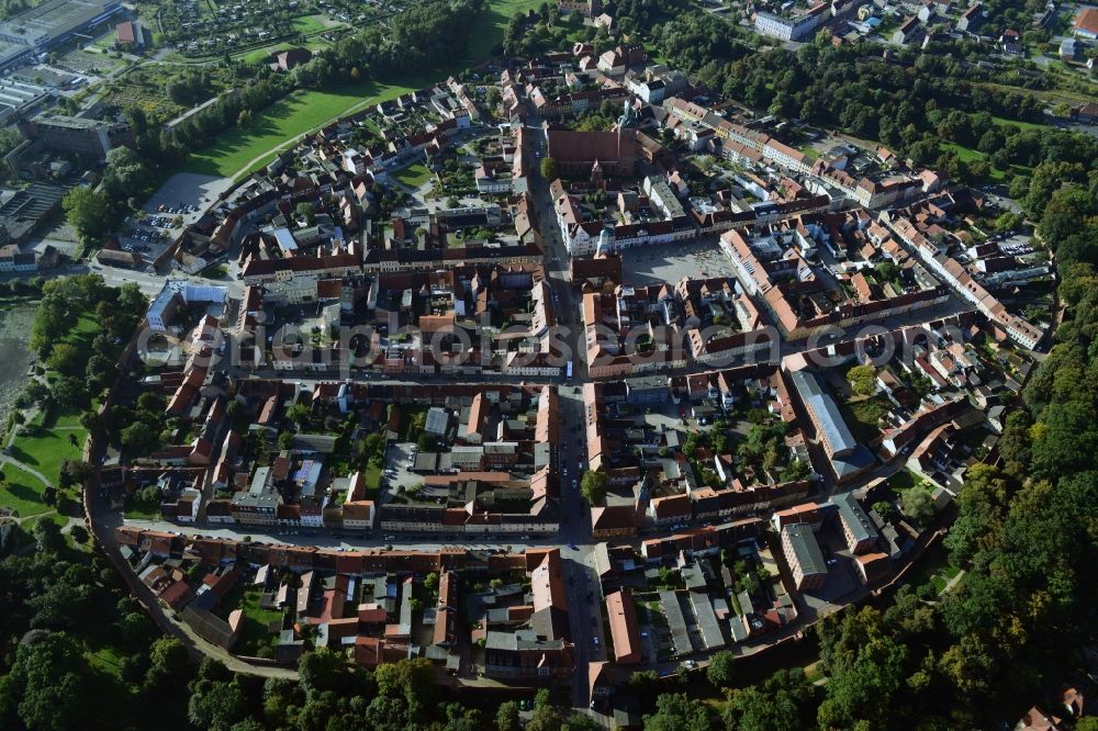 Aerial photograph Wittstock/Dosse - City center downtown in Wittstock / Dosse in Brandenburg