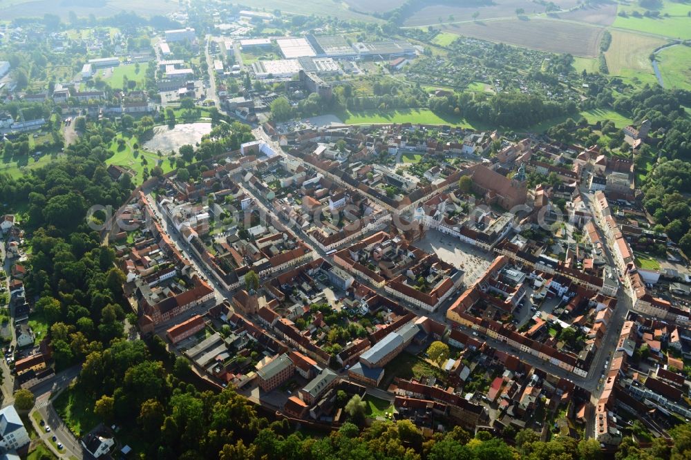 Aerial photograph Wittstock/Dosse - City center downtown in Wittstock / Dosse in Brandenburg