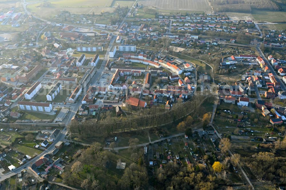 Woldegk from the bird's eye view: The city center in the downtown area in Woldegk in the state Mecklenburg - Western Pomerania, Germany