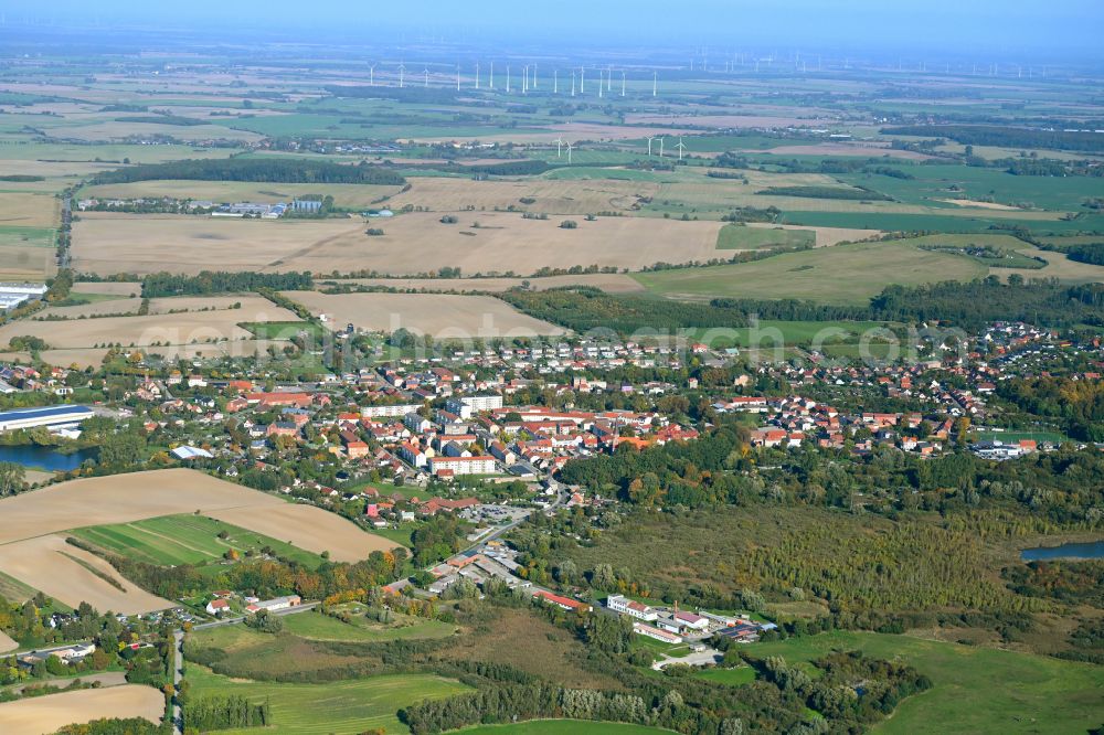 Aerial image Woldegk - The city center in the downtown area in Woldegk in the state Mecklenburg - Western Pomerania, Germany