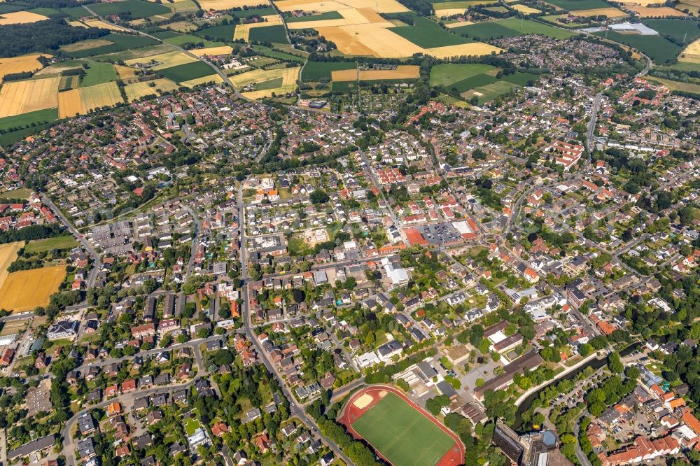 Aerial image Ahlen - The city center in the downtown area in Ahlen in the state North Rhine-Westphalia, Germany