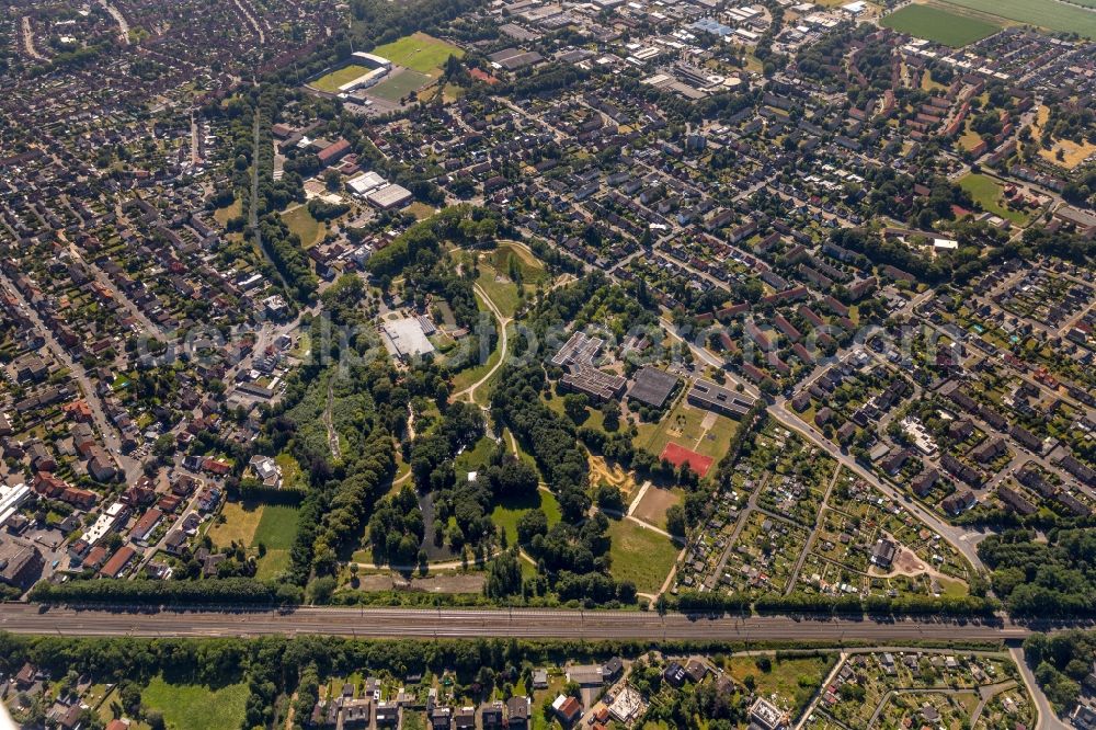 Ahlen from the bird's eye view: The city center in the downtown area in Ahlen in the state North Rhine-Westphalia, Germany