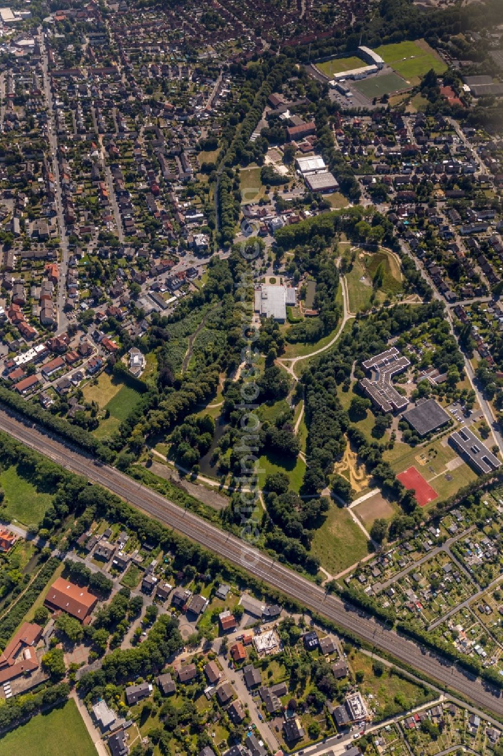 Aerial photograph Ahlen - The city center in the downtown area in Ahlen in the state North Rhine-Westphalia, Germany