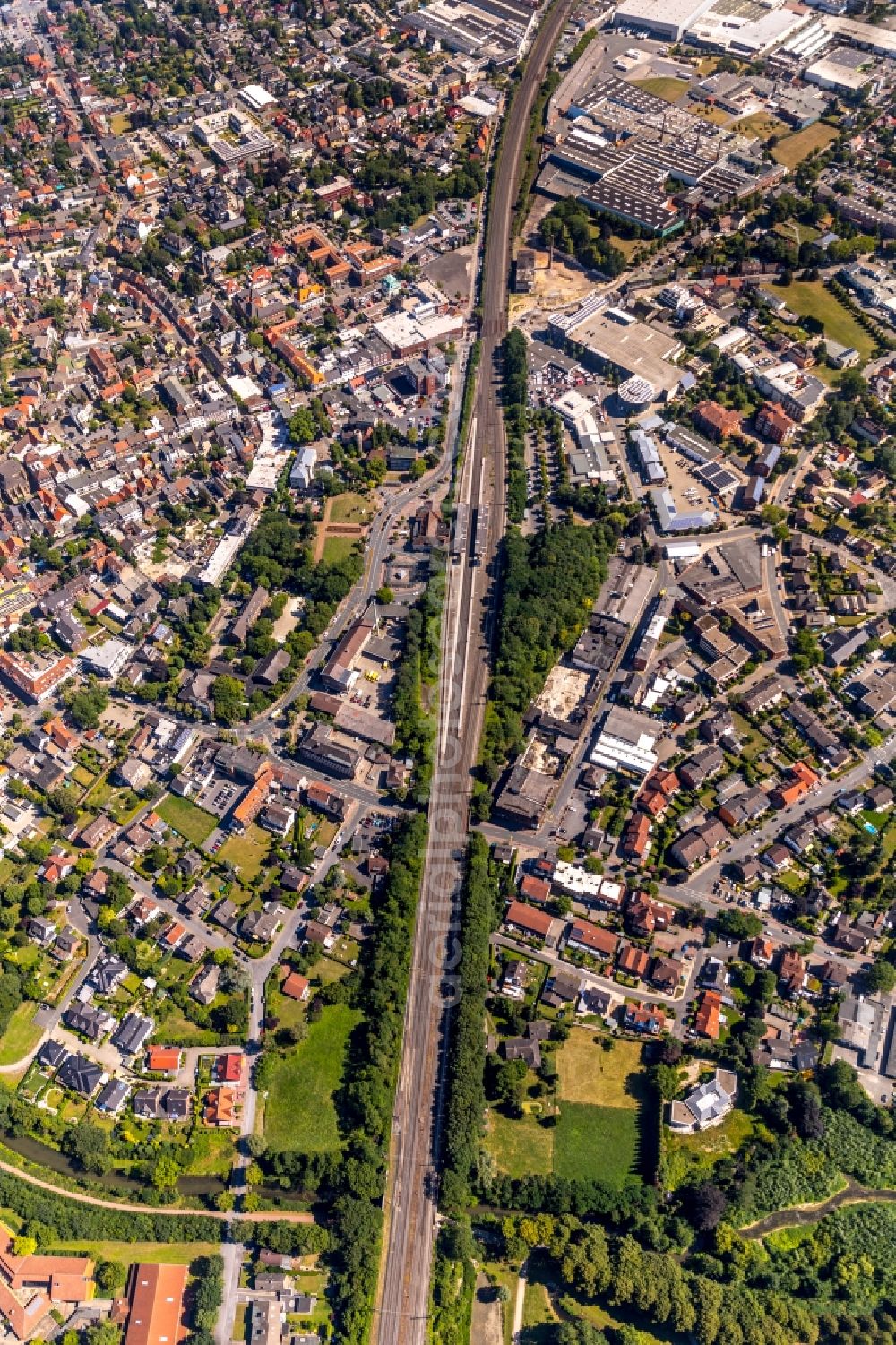 Ahlen from above - The city center in the downtown area in Ahlen in the state North Rhine-Westphalia, Germany