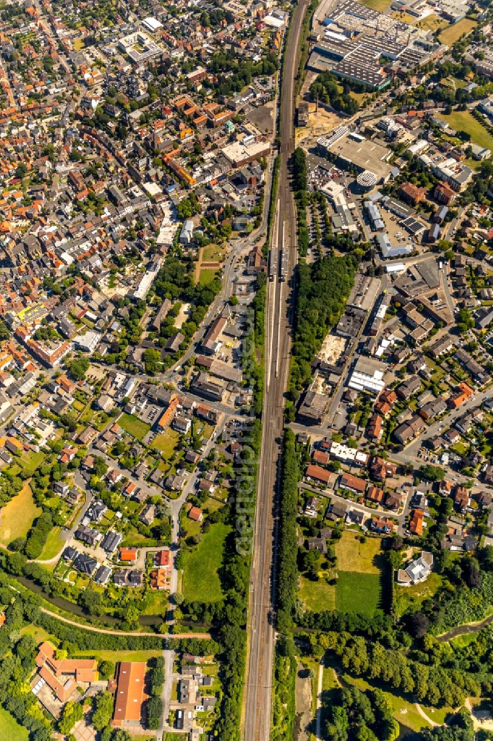 Ahlen from the bird's eye view: The city center in the downtown area in Ahlen in the state North Rhine-Westphalia, Germany