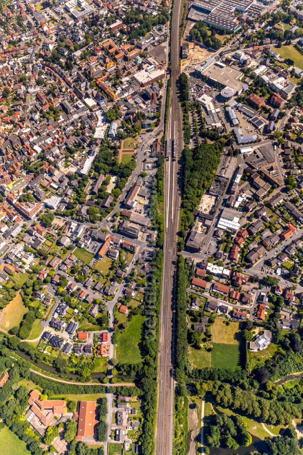 Aerial image Ahlen - The city center in the downtown area in Ahlen in the state North Rhine-Westphalia, Germany