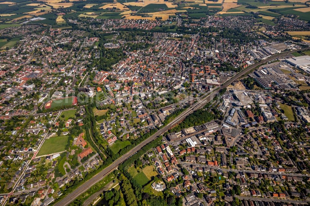 Aerial photograph Ahlen - The city center in the downtown area in Ahlen in the state North Rhine-Westphalia, Germany