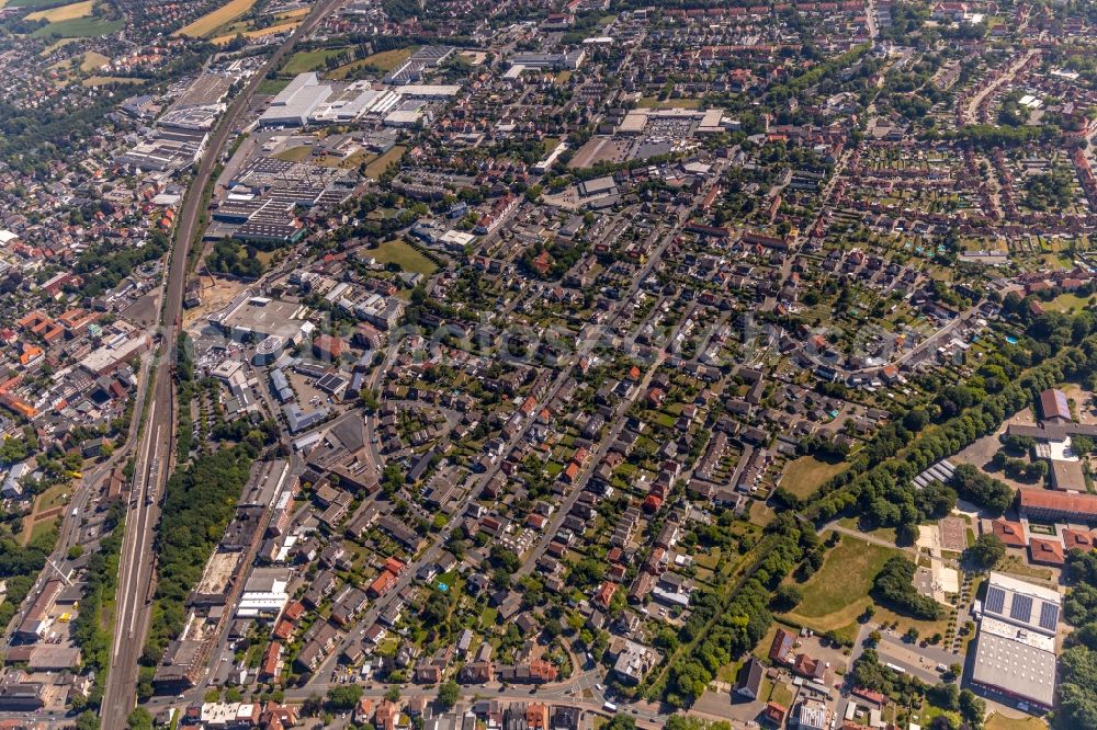 Ahlen from above - The city center in the downtown area in Ahlen in the state North Rhine-Westphalia, Germany