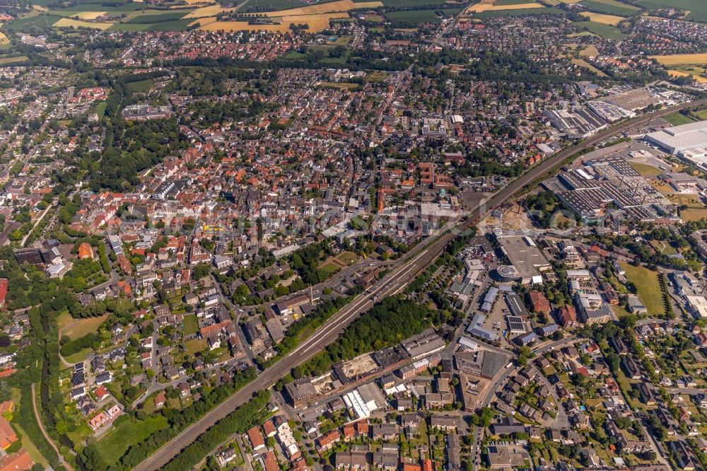 Aerial photograph Ahlen - The city center in the downtown area in Ahlen in the state North Rhine-Westphalia, Germany