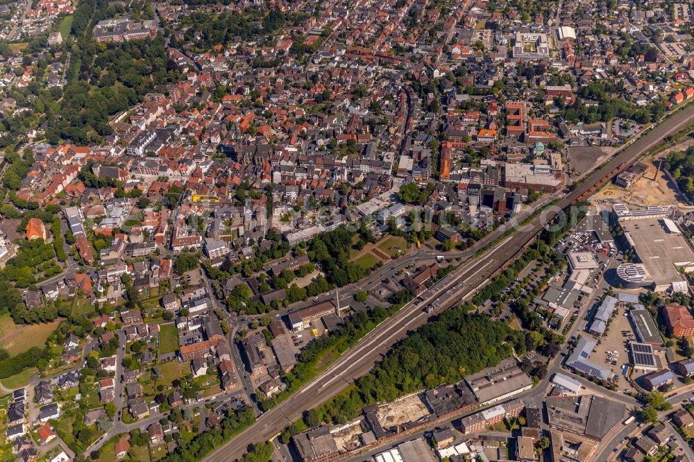 Ahlen from above - The city center in the downtown area in Ahlen in the state North Rhine-Westphalia, Germany