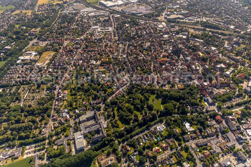 Ahlen from above - The city center in the downtown area in Ahlen in the state North Rhine-Westphalia, Germany