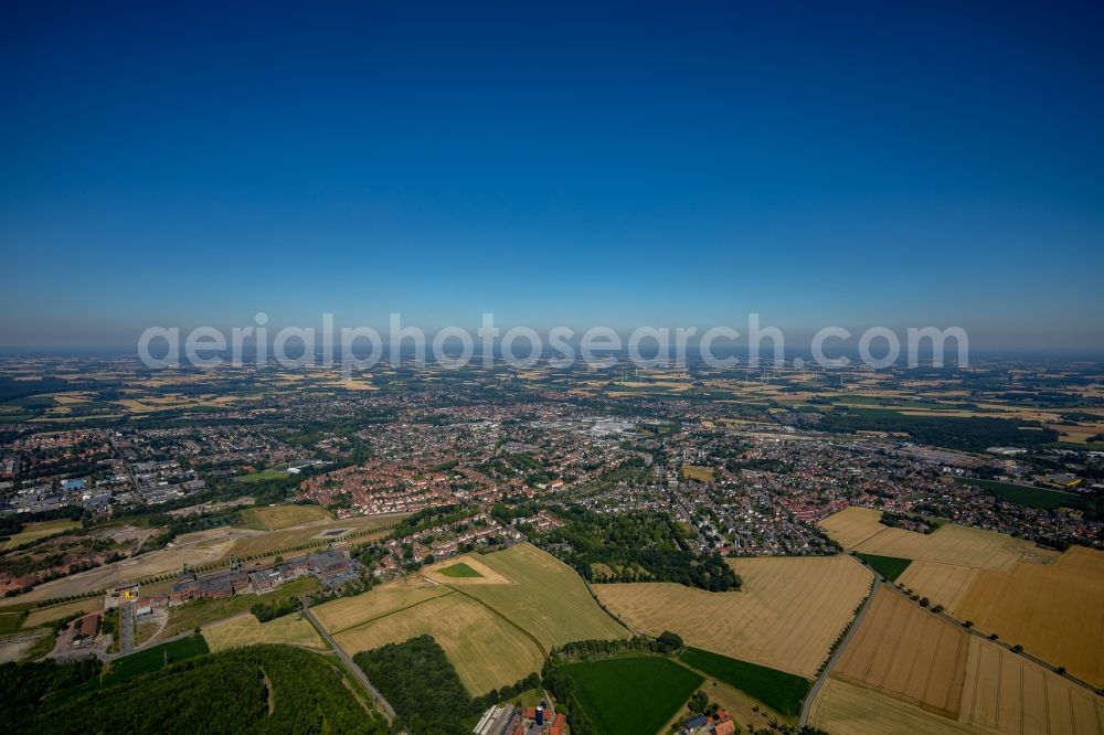 Ahlen from the bird's eye view: The city center in the downtown area in Ahlen in the state North Rhine-Westphalia, Germany