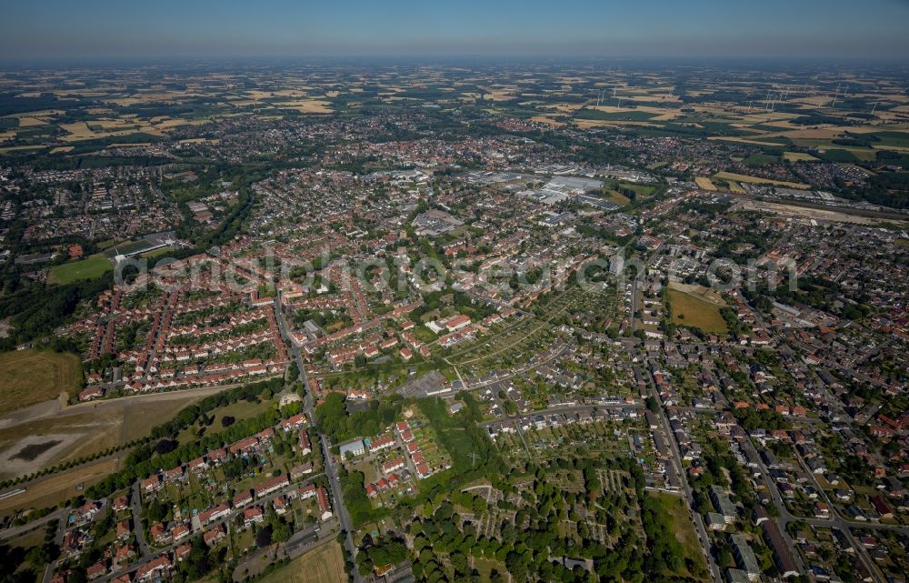 Ahlen from the bird's eye view: The city center in the downtown area in Ahlen in the state North Rhine-Westphalia, Germany