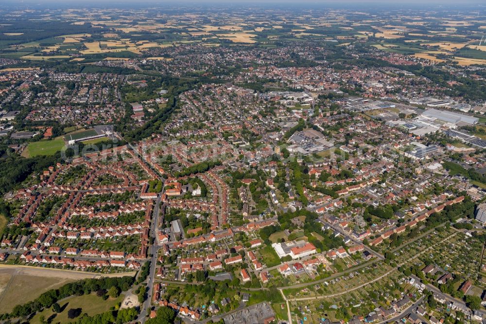 Aerial image Ahlen - The city center in the downtown area in Ahlen in the state North Rhine-Westphalia, Germany