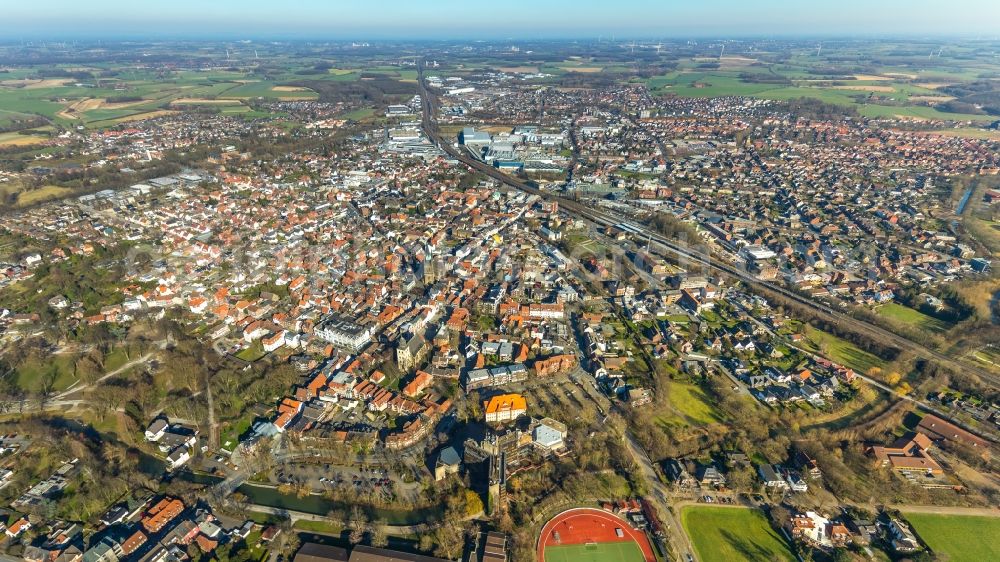 Ahlen from above - The city center in the downtown area in Ahlen in the state North Rhine-Westphalia, Germany