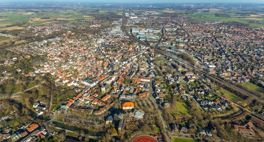 Ahlen from the bird's eye view: The city center in the downtown area in Ahlen in the state North Rhine-Westphalia, Germany