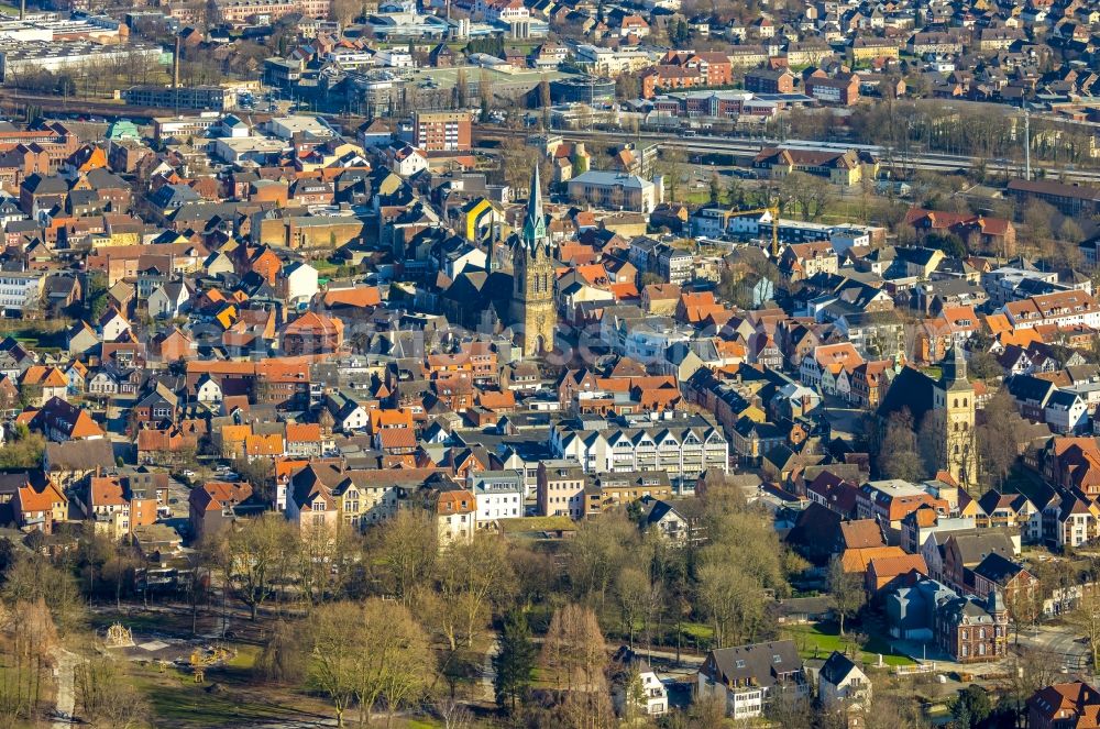 Aerial photograph Ahlen - The city center in the downtown area in Ahlen in the state North Rhine-Westphalia, Germany