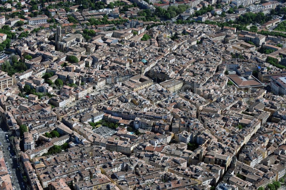 Aix-en-Provence from the bird's eye view: The city center in the downtown are in Aix-en-Provence in Provence-Alpes-Cote d'Azur, France