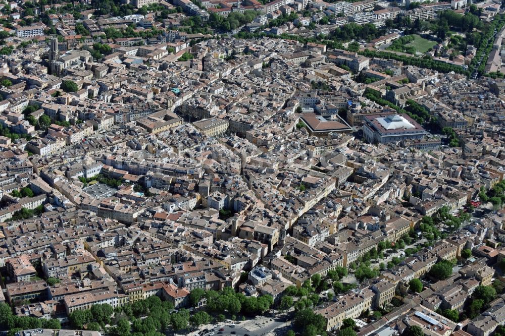 Aerial image Aix-en-Provence - The city center in the downtown are in Aix-en-Provence in Provence-Alpes-Cote d'Azur, France