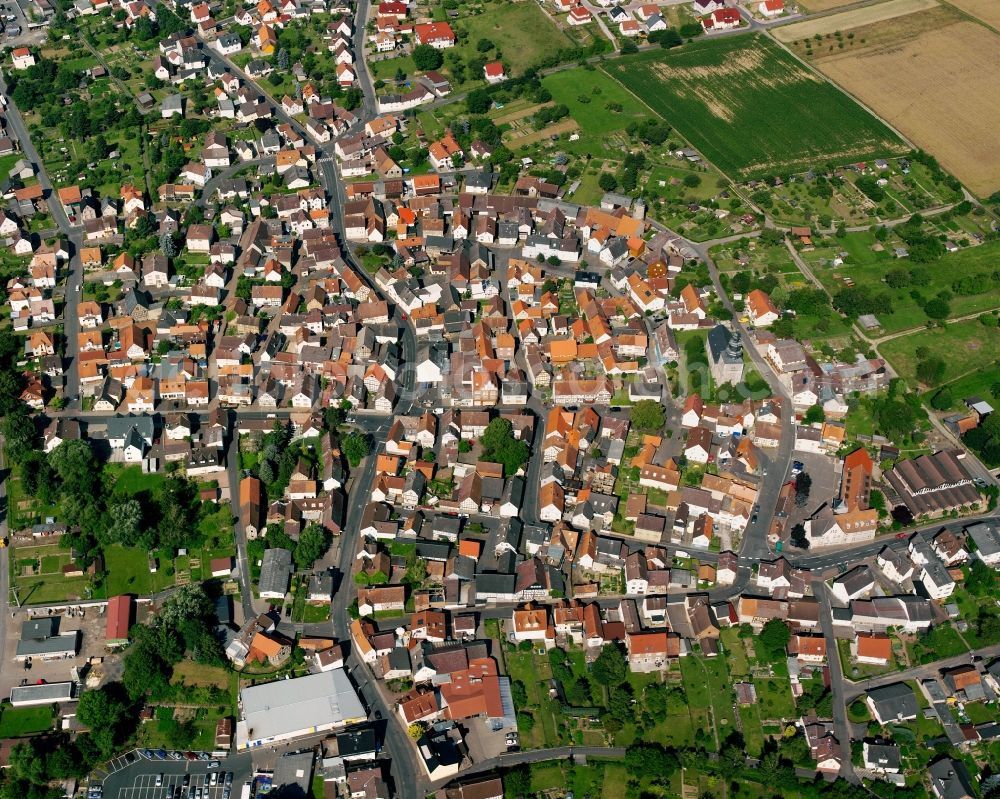Aerial photograph Allendorf (Lumda) - The city center in the downtown area in Allendorf (Lumda) in the state Hesse, Germany
