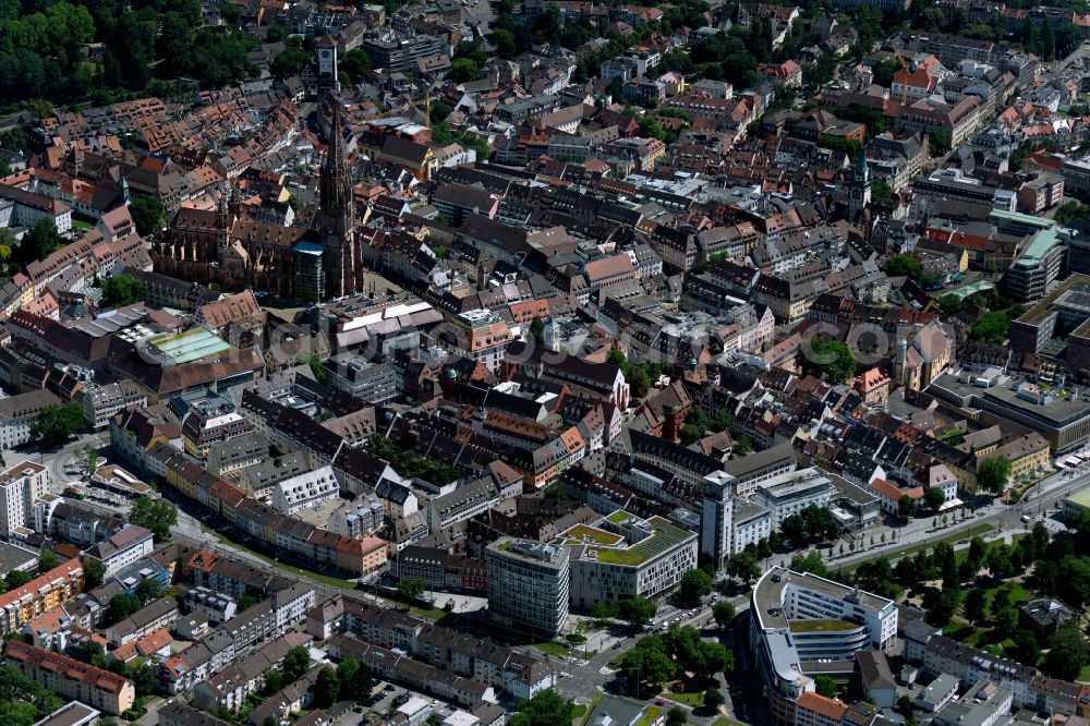 Altstadt from above - The city center in the downtown area in Altstadt in the state Baden-Wuerttemberg, Germany