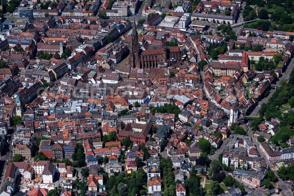 Aerial image Altstadt - The city center in the downtown area in Altstadt in the state Baden-Wuerttemberg, Germany