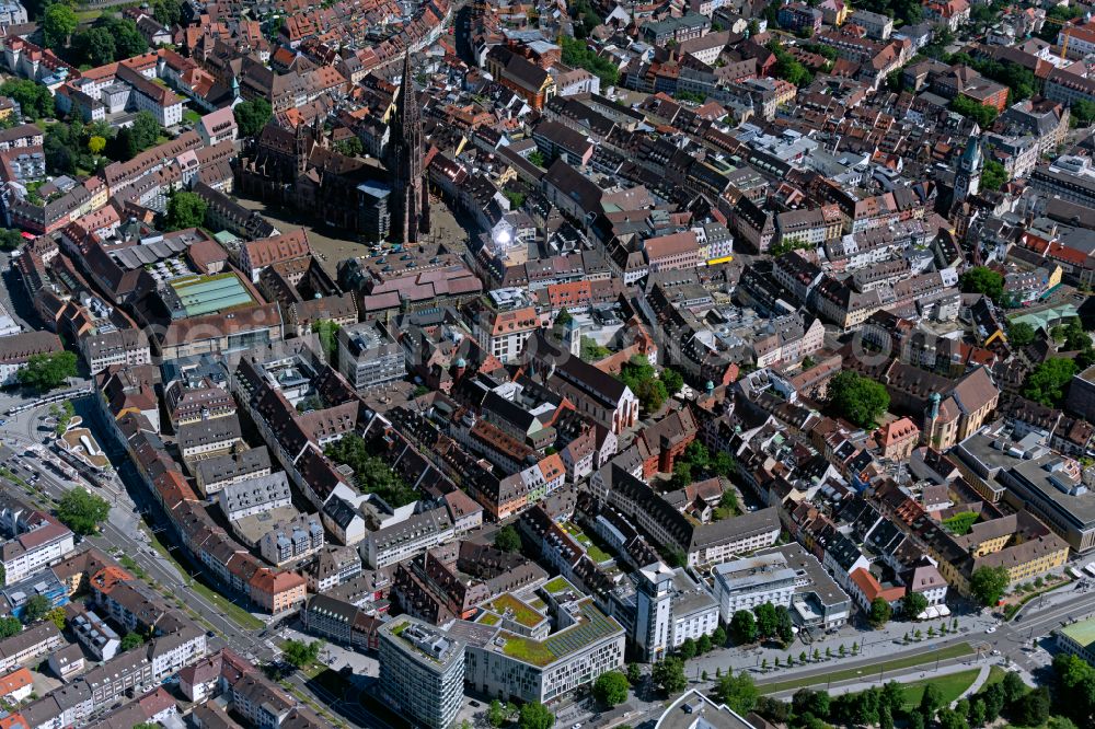 Aerial photograph Altstadt - The city center in the downtown area in Altstadt in the state Baden-Wuerttemberg, Germany