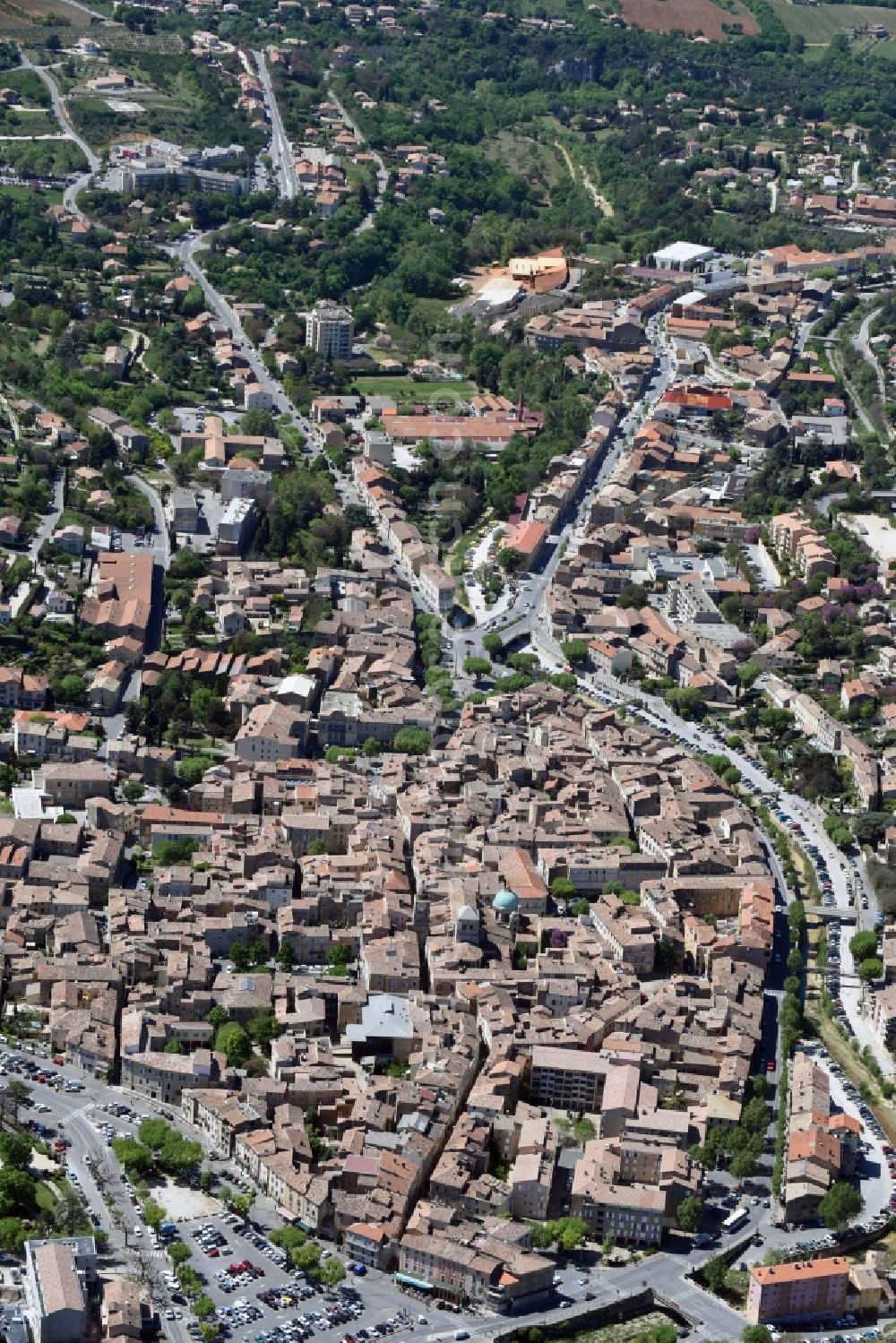 Apt from above - The city center in the downtown are in Apt in Provence-Alpes-Cote d'Azur, France