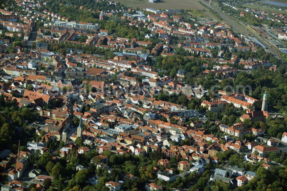 Arnstadt from above - The city center in the downtown are in Arnstadt in the state Thuringia