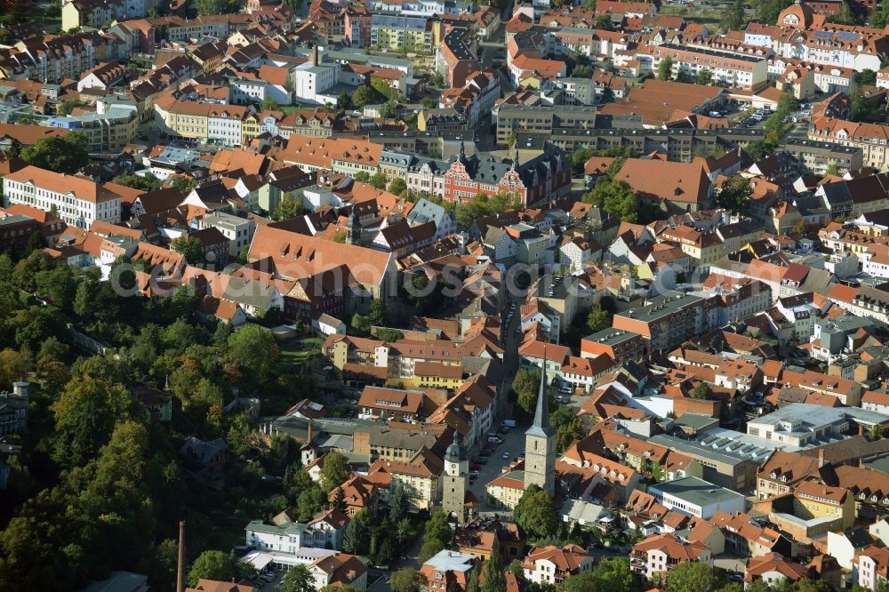 Arnstadt from the bird's eye view: The city center in the downtown are in Arnstadt in the state Thuringia