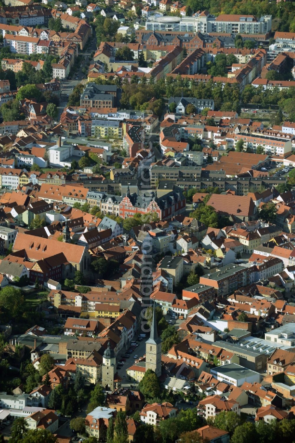 Aerial image Arnstadt - The city center in the downtown are in Arnstadt in the state Thuringia