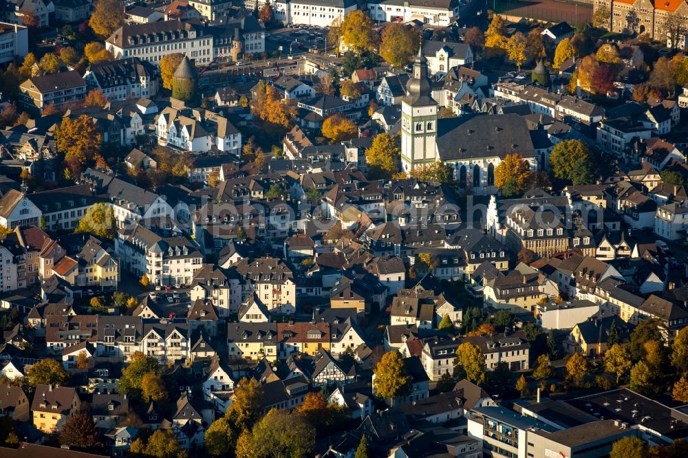 Aerial image Attendorn - The city center in the downtown are in Attendorn in the state North Rhine-Westphalia