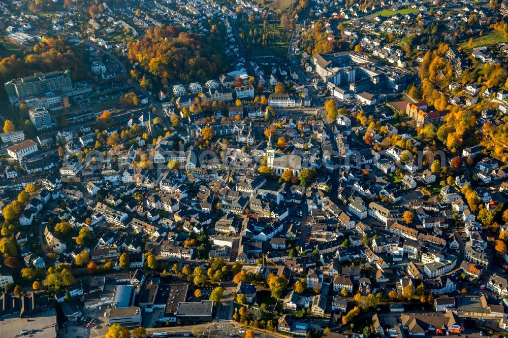 Aerial photograph Attendorn - The city center in the downtown are in Attendorn in the state North Rhine-Westphalia