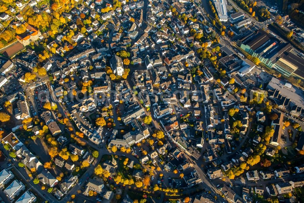 Attendorn from above - The city center in the downtown are in Attendorn in the state North Rhine-Westphalia