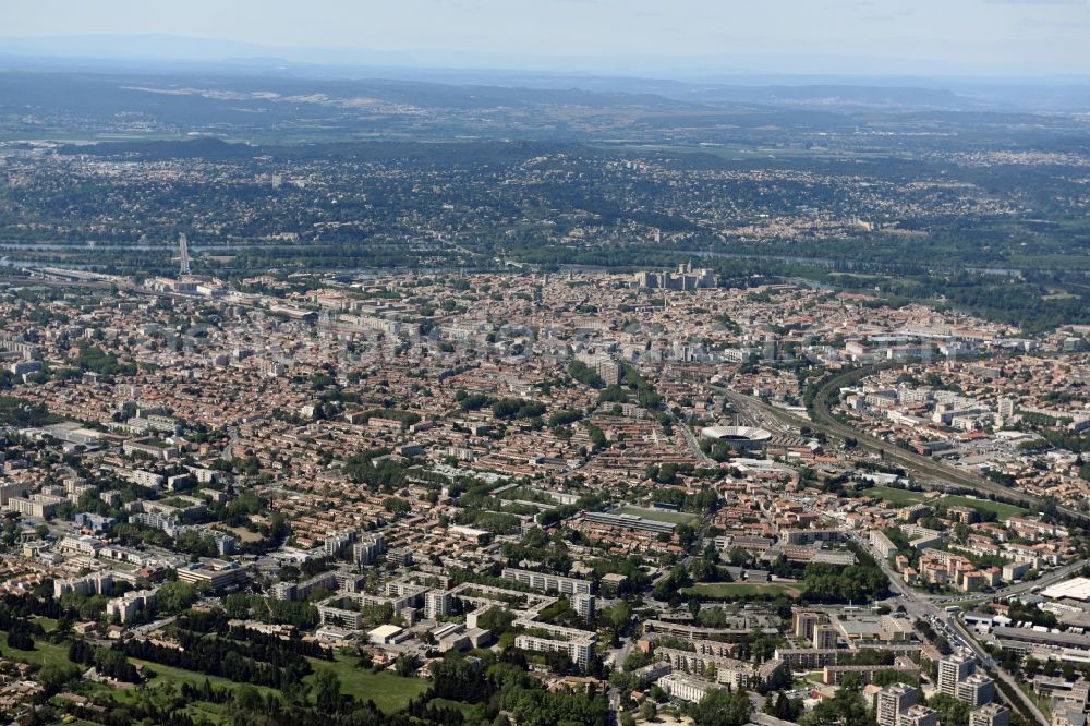 Avignon from the bird's eye view: The city center in the downtown are in Avignon in Provence-Alpes-Cote d'Azur, France