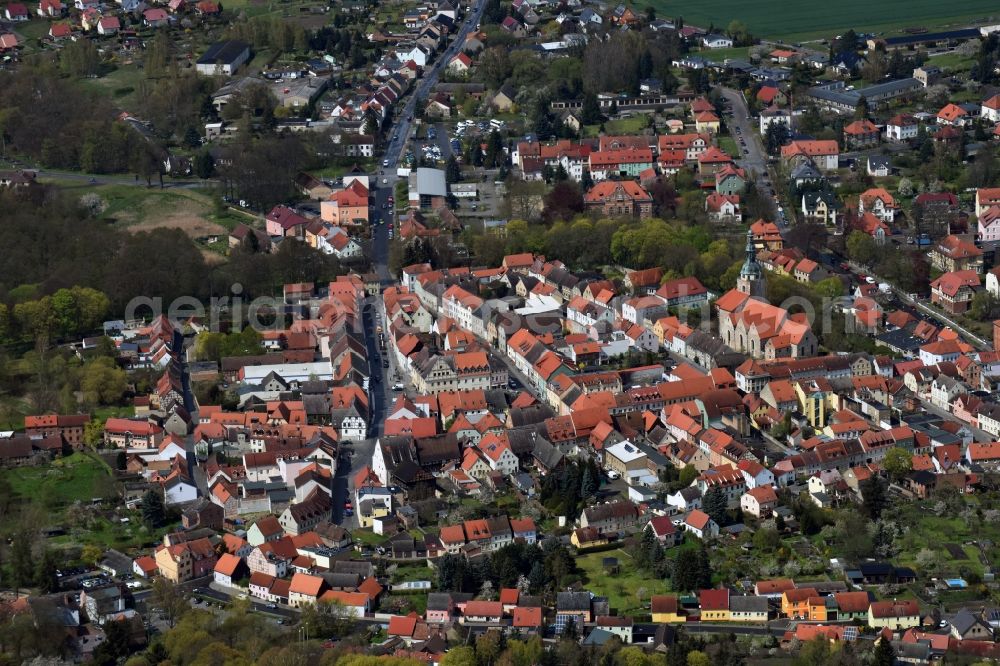 Bad Belzig from the bird's eye view: The city center in the downtown are in Bad Belzig in the state Brandenburg