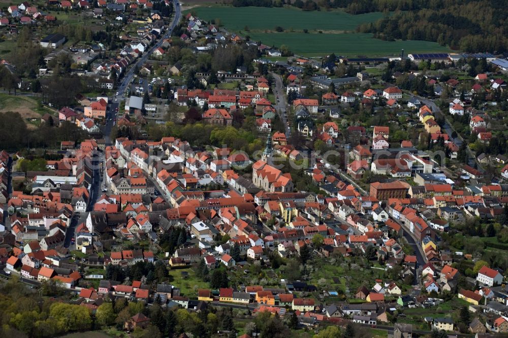 Aerial image Bad Belzig - The city center in the downtown are in Bad Belzig in the state Brandenburg