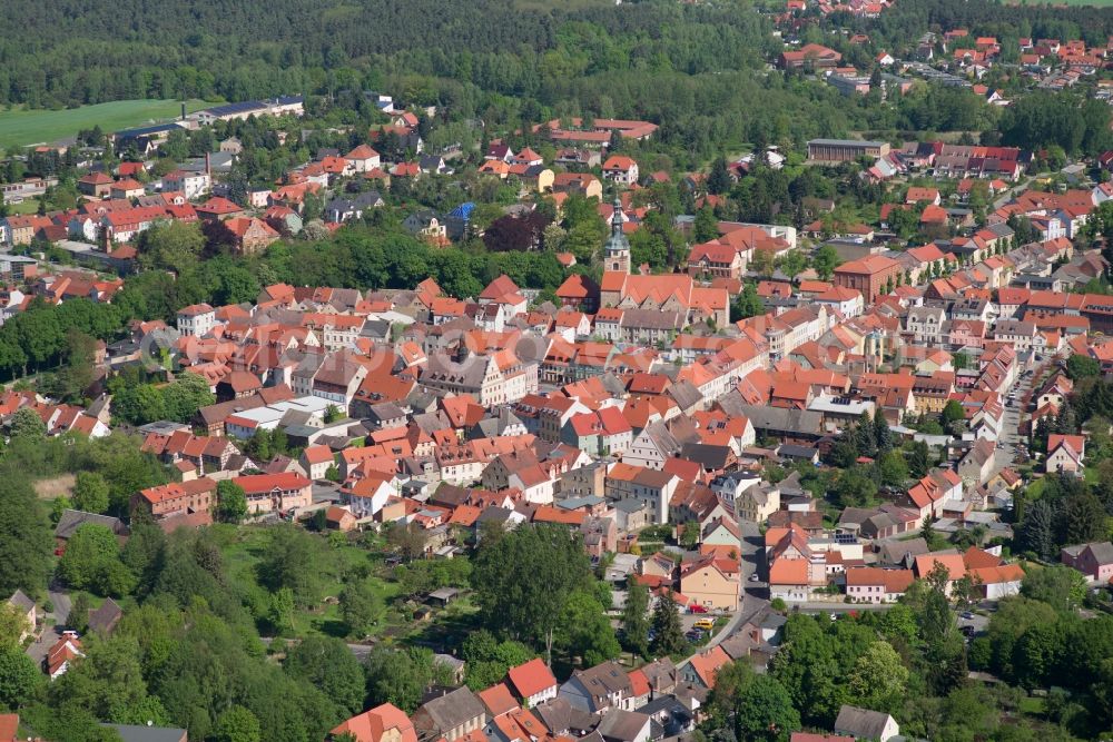 Aerial photograph Bad Belzig - The city center in the downtown are in Bad Belzig in the state Brandenburg