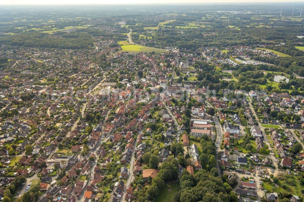 Bad Bentheim from the bird's eye view: The city center in the downtown area in Bad Bentheim in the state Lower Saxony, Germany