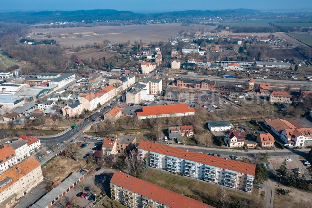 Aerial image Bad Freienwalde (Oder) - The city center in the downtown area in Bad Freienwalde (Oder) in the state Brandenburg, Germany