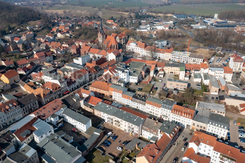 Aerial photograph Bad Freienwalde (Oder) - The city center in the downtown area in Bad Freienwalde (Oder) in the state Brandenburg, Germany