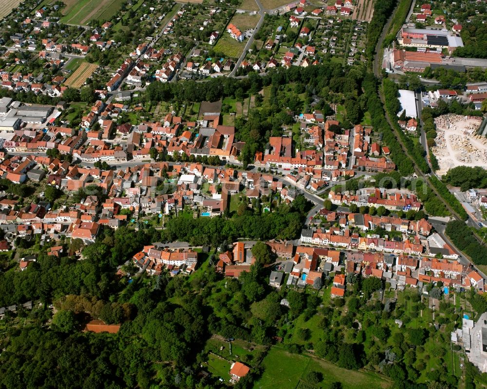 Aerial photograph Bad Langensalza - The city center in the downtown area in Bad Langensalza in the state Thuringia, Germany