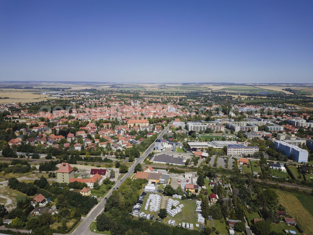 Aerial image Bad Langensalza - The city center in the downtown area in Bad Langensalza in the state Thuringia, Germany