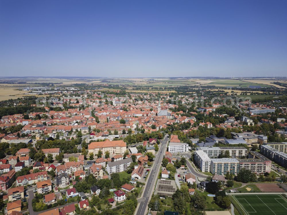 Aerial photograph Bad Langensalza - The city center in the downtown area in Bad Langensalza in the state Thuringia, Germany