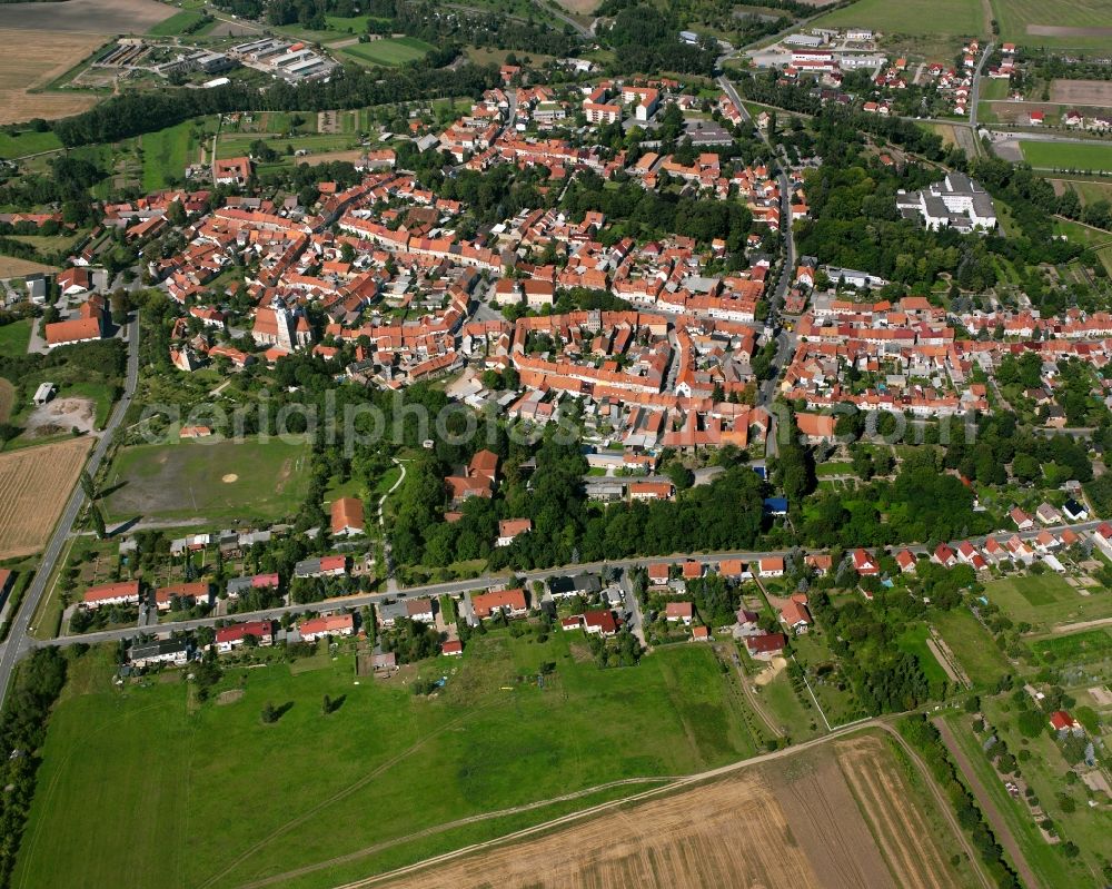 Aerial image Bad Tennstedt - The city center in the downtown area in Bad Tennstedt in the state Thuringia, Germany